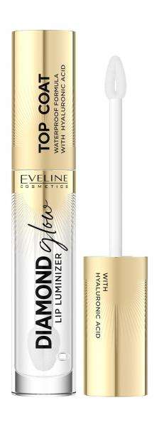 Eveline Diamond Glow Lip Luminizer Блеск для губ с гиалуроновой кислотой и витамином С | 01 Transparent Top Coat