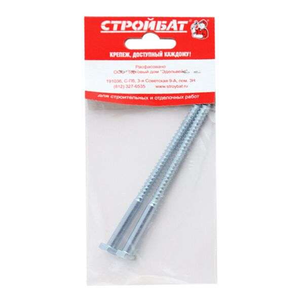 Болт сантехнический оцинк. DIN 571 6х100 (2 шт)