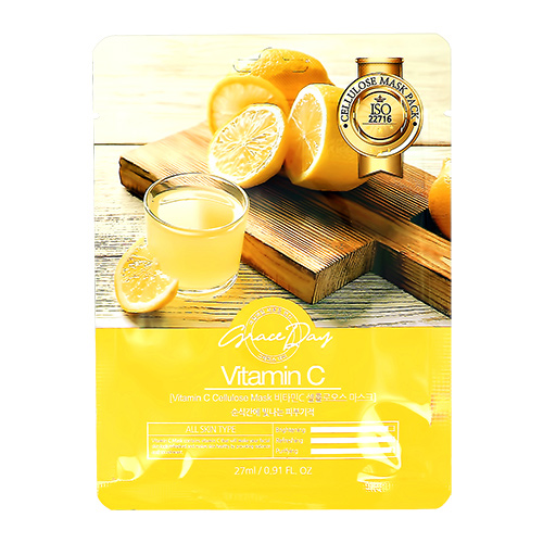 Маска для лица `GRACE DAY` с витамином С (освежающая) 27 мл