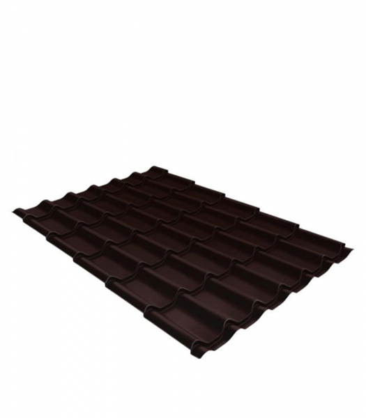 Металлочерепица 1,18х3,60 м толщина 0,5 мм Стальной Бархат/Rooftop Matte коричневая RAL 8017