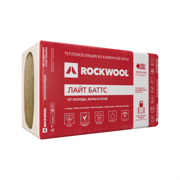 Утеплитель Rockwool Лайт Баттс 100х600х1000 мм 3 кв.м